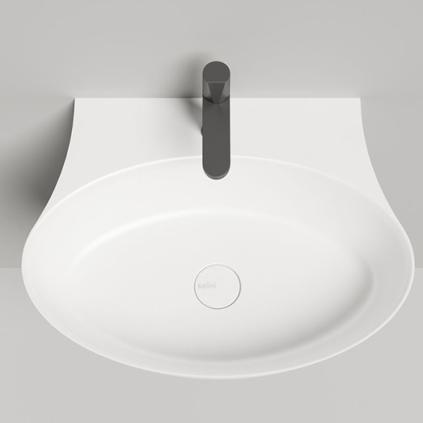 раковина 58х45 см salini alda wall 01 140311g.мат-л: s-sense, цвет: белый глянцевый