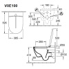 унитаз подвесной villeroy & boch viclean v0e100r7 с функцией биде, цвет черный