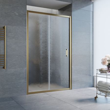 дверь для душевой кабины в нишу vegas glass zp 125 05 02 профиль бронза, стекло шиншилла