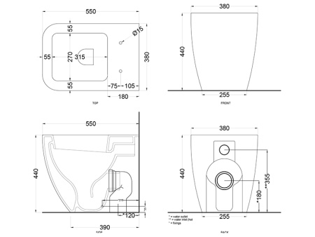 унитаз приставной cielo shui comfort shcova an, цвет arenaria