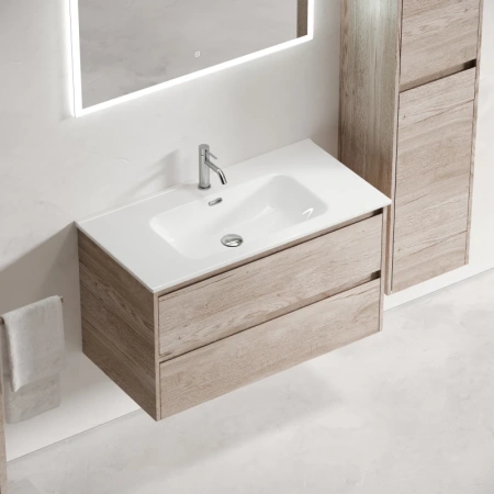 тумба под раковину sancos libra 90 lb90eg подвесная дуб галифакс натуральный