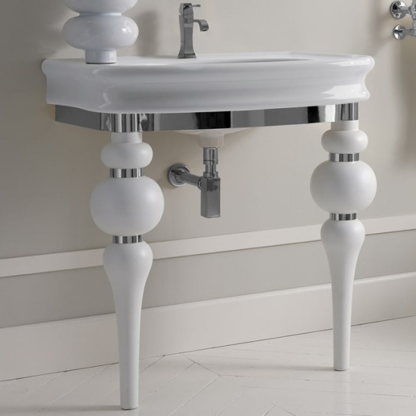 Консоль под раковину 3SC VIA VENETO VV3070SL белая глянцевая/хром