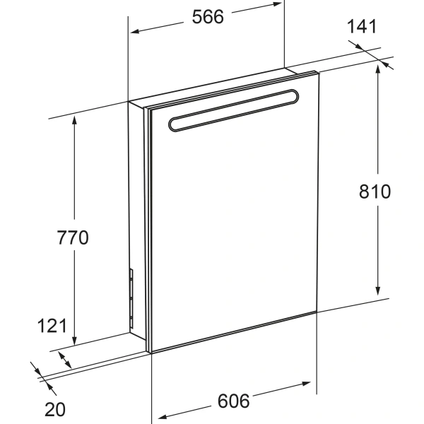 зеркальный шкаф черный глянец 60,6x81 см l roca victoria nord black edition zru9000098