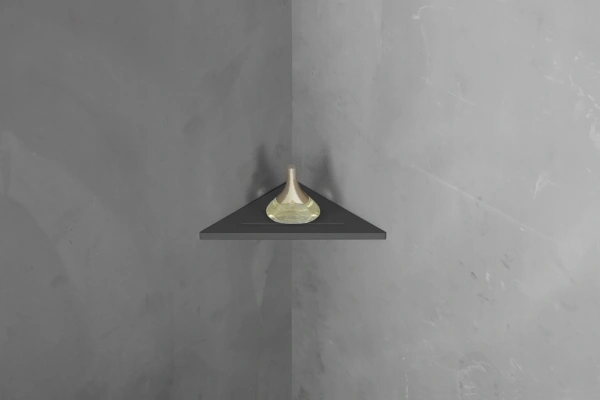 Полка из искусственного камня Abber Stein AS1652LMB угловая Черная матовая