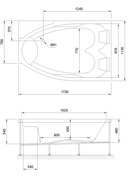 акриловая ванна royal bath shakespeare comfort 170x110 rb652100cm-r с гидромассажем