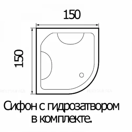 акриловая ванна wemor 150x150x55 c 10000000760 белая