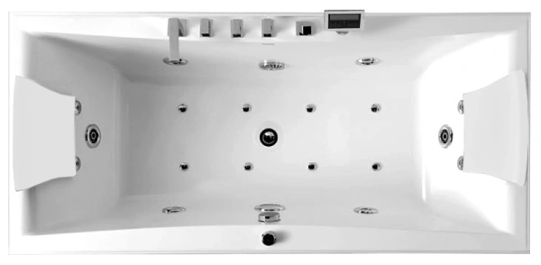 акриловая ванна gemy g9076 k гидромассажная, 177х81 см, цвет белый