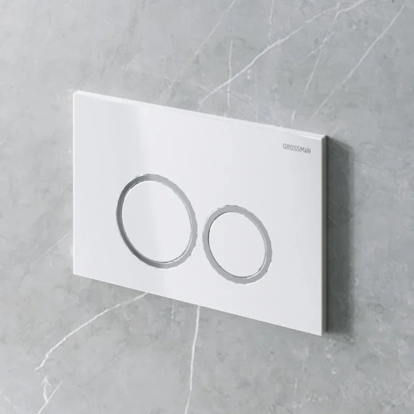 клавиша для инсталляции grossman galaxy 700.k31.01.000.000 для унитаза, пластик, белая глянцевая