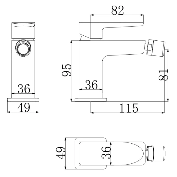 смеситель omnires siena sn7320cr для биде, без донного клапана, хром