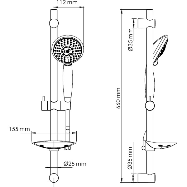 душевой гарнитур wasserkraft a004 цвет хром