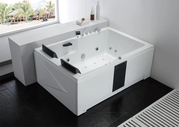 акриловая ванна gemy g9061 k r гидромассажная, 181х121 см, правосторонняя, цвет белый