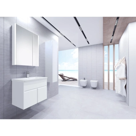 тумба с раковиной белый глянец 80 см roca up zru9303012 + 327470000