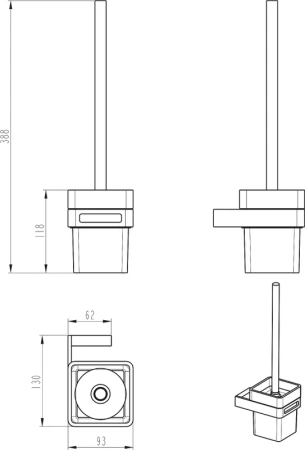 ёршик для унитаза boheme q 10954-g-b черный | золото
