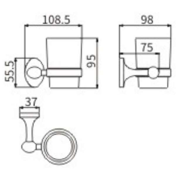 Стакан для зубных щеток CeramaLux Bell 53502 Хром
