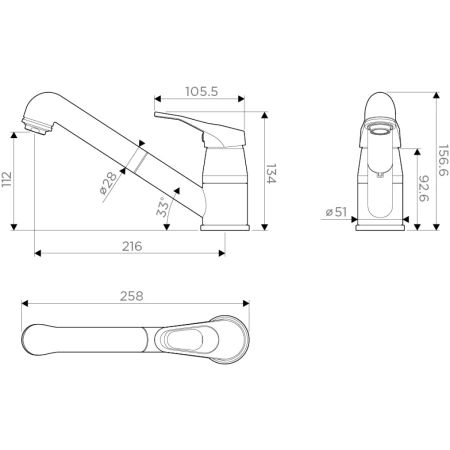 смеситель для кухни omoikiri tateyama-s pa 4994173, цвет пастила