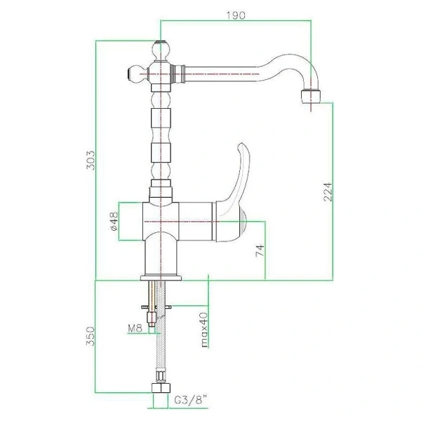 смеситель для кухни fiore jafar 47zz5414