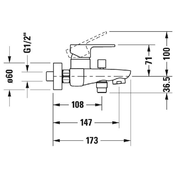 смеситель для ванны с душем duravit b.3 b35230000010