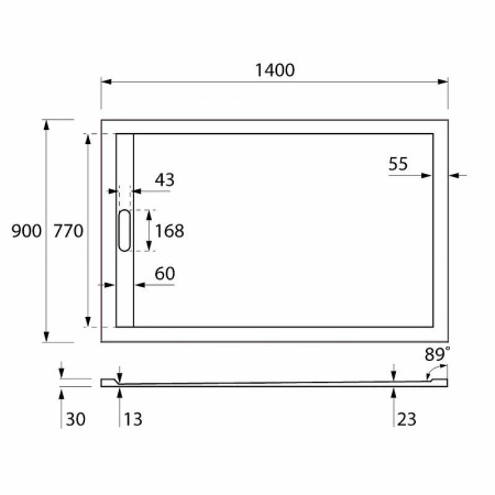 душевой поддон из искусственного камня cezares tray as 140x90 tray-as-ah-140/90-30-w белый