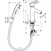 смеситель для раковины с донным клапаном с гигиеническим душем hansgrohe talis s 72290000