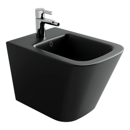 Биде Ceramicanova UNION CN4010MB подвесное, черное матовое Биде Ceramicanova UNION CN4010MB подвесное, черное матовое