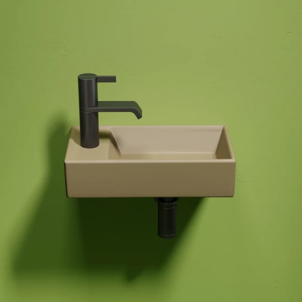 раковина ceramicanova element cn6051rmc подвесная, чаша справа, 41.7х21.7 см, капучино матовая