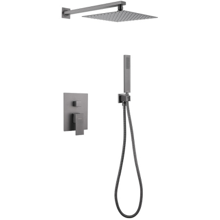 Душевой комплект Abber Daheim AF8219NG 250 мм, со смесителем, никель