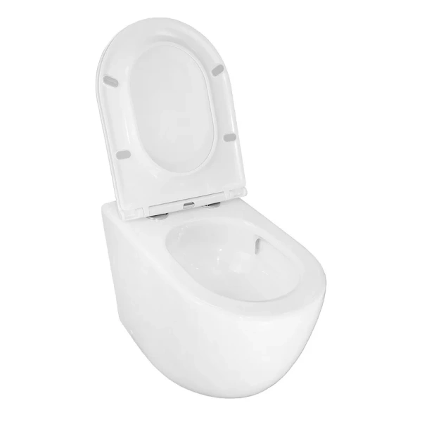 унитаз azario grado az-2141d-uq1 приставной, безободковый, слив "торнадо", с сиденьем микролифт, 57х36.5х41 см, белый