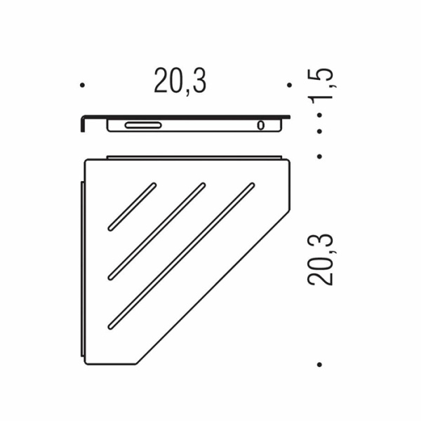 Полка для ванной 20х20 см Colombo Design Angolari B9655.NM, угловая, черный матовый