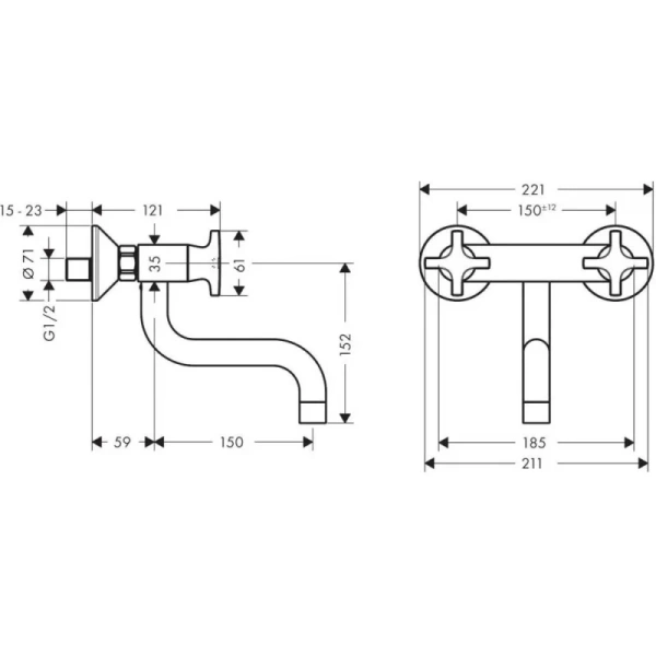 смеситель для кухни hansgrohe logis m32 71287000, хром