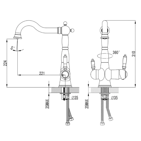 смеситель для кухни с подключением к фильтру lemark villa lm4858b