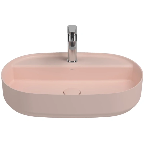 раковина isvea infinity 10nf65060sv-2s накладная, 60x40 см, лососевый матовый