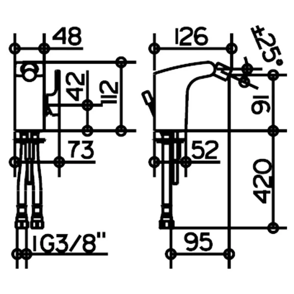 смеситель keuco elegance new 51609010000 для биде, с донным клапаном, хром