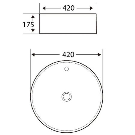 раковина накладная esbano topaz 42 см esrntopa белая