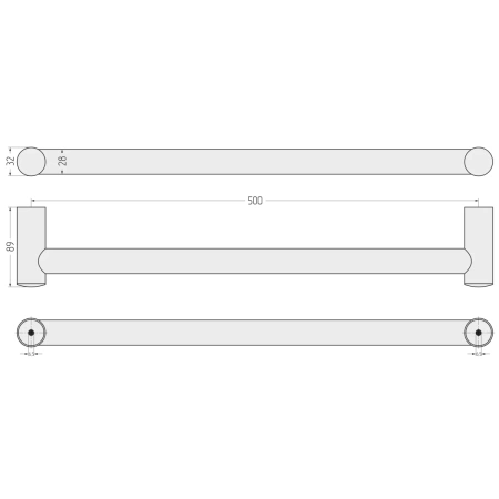 поручень 53,2 см сатин сунержа 071-3012-0500