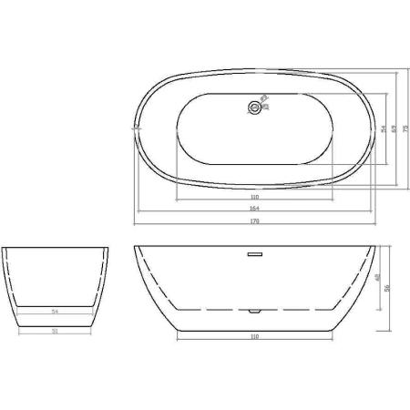 акриловая ванна cerutti spa d'iseo ст7390 170x75 7390 без гидромассажа