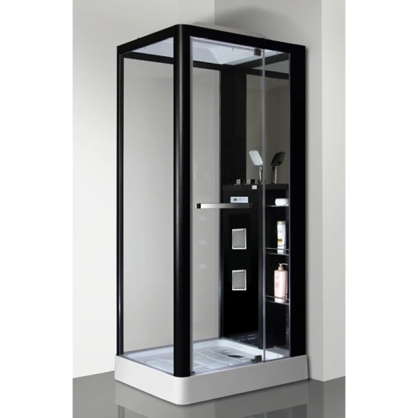 душевая кабина grossman gr-222 100x80 профиль черный стекло прозрачное