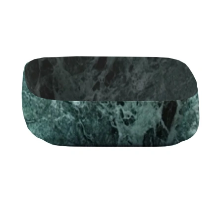 Раковина ArtCeram Cognac Quadro COL008 50 00 накладная, без отв., без перелива, на столешницу, Saniglaze, 55x35xh15.5 см, green issogne