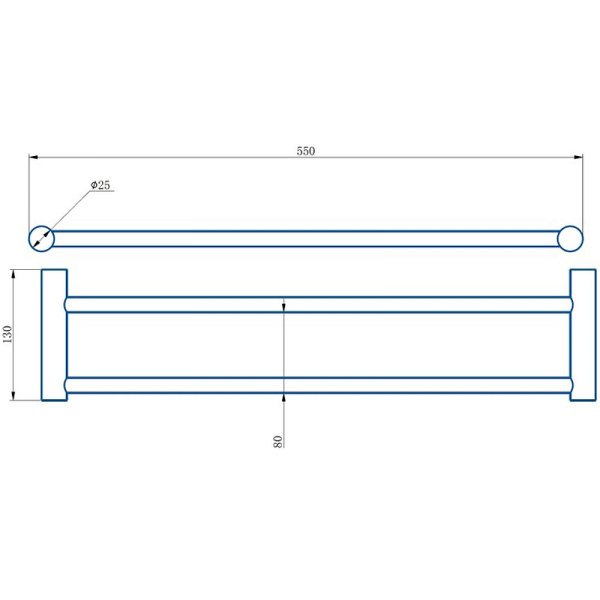 Полотенцедержатель Haiba HB8409-7 двойной черный матовый