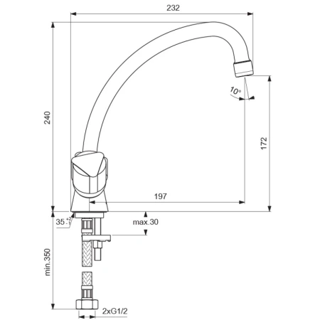 смеситель для кухонной мойки vidima эко ba165aa