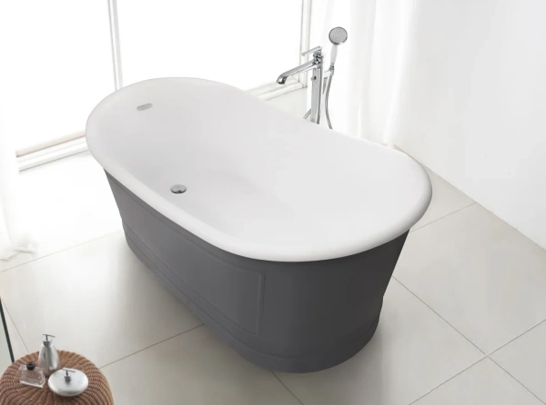 акриловая ванна belbagno bb32-cf36 168х90 серая