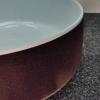 раковина artceram cognac col001 01 65 накладная, без отв., без перелива, на столешницу, saniglaze, ø42xh16 см, белая/отделка синтетический бархат цвет testa di moro
