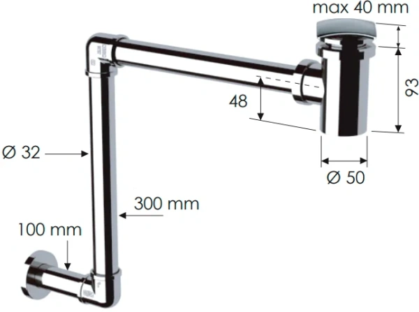 комплект remer 985s 32 мм, бутылочный, хром