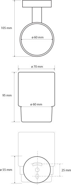 Стакан для зубных щеток Bemeta Dark 104110010