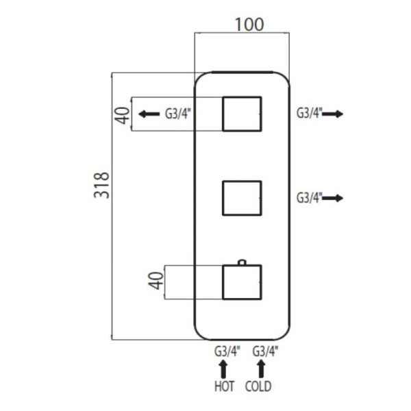внутренняя часть для смесителя bossini 3 outlets z030203000 g 3/4