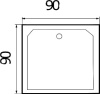 душевой поддон wemor tana 90×90x14 s 10000003005 белый