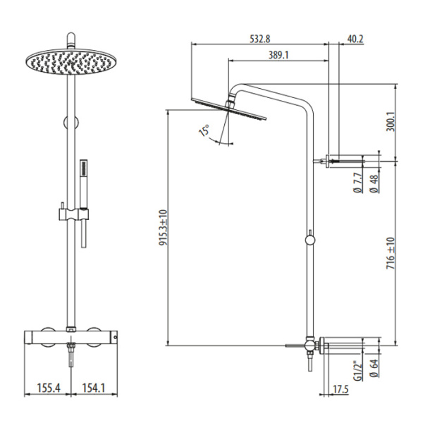 душевая система gattoni circle two 9195/pdbo белый матовый