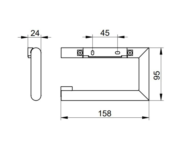 Держатель для туалетной бумаги Keuco REVA 12862 370000 открытая форма, черный матовый