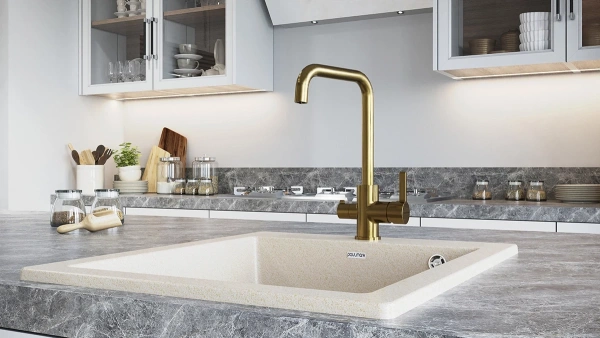 смеситель для кухни paulmark logas lo213021-br, бронза