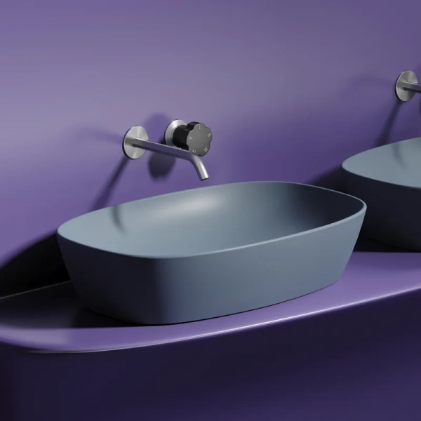 раковина ceramicanova element cn6049mhl накладная, 60x38 см, серо-голубая матовая