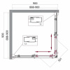 душевой уголок belbagno uno 90×90 uno-195-a-2-90-ch-cr профиль хром, стекло шиншилла